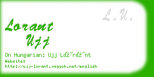 lorant ujj business card